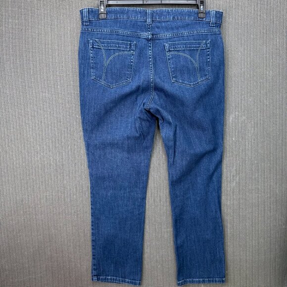 Izod Matchstick Petite Womens Size 16P Blue Straight Leg Denim Jeans - Picture 2 of 12